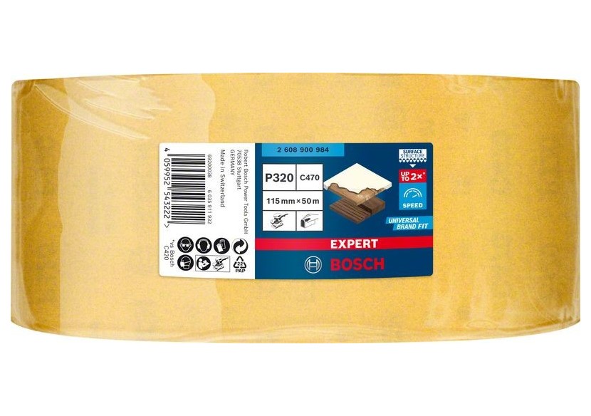 Rouleau abrasif Expert C470 pour ponçage manuel 115 mm x 50 m, G 320 - 2608900984 - Bosch Rouleau abrasif Expert C470 pour ponçage manuel 115 mm x 50 m, G 320 - 2608900984 - Bosch