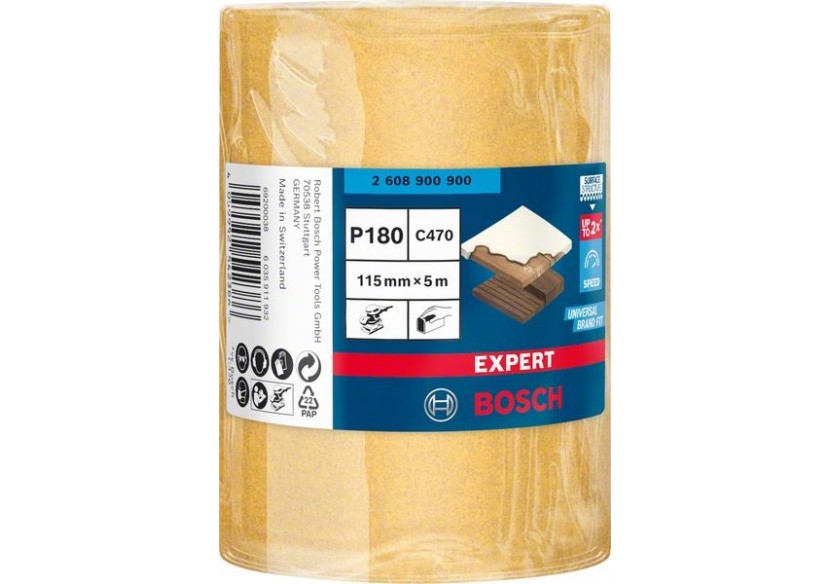 Rouleau abrasif Expert C470 pour ponçage manuel 115 mm, 5 m, G 180 - 2608900900 - Bosch Rouleau abrasif Expert C470 pour ponçage manuel 115 mm, 5 m, G 180 - 2608900900 - Bosch