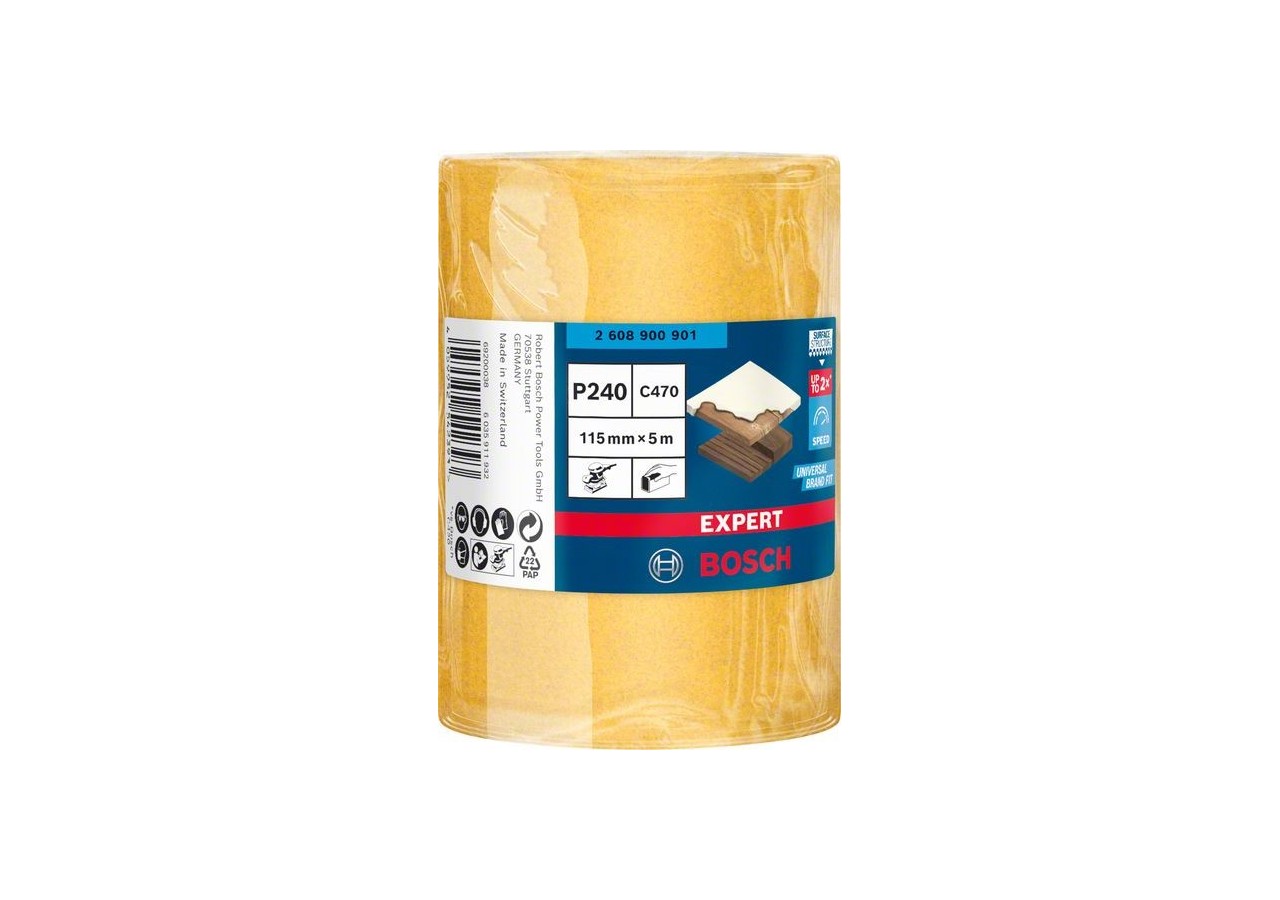 Rouleau abrasif Expert C470 pour ponçage manuel 115 mm, 5 m, G 240 - 2608900901 - Bosch