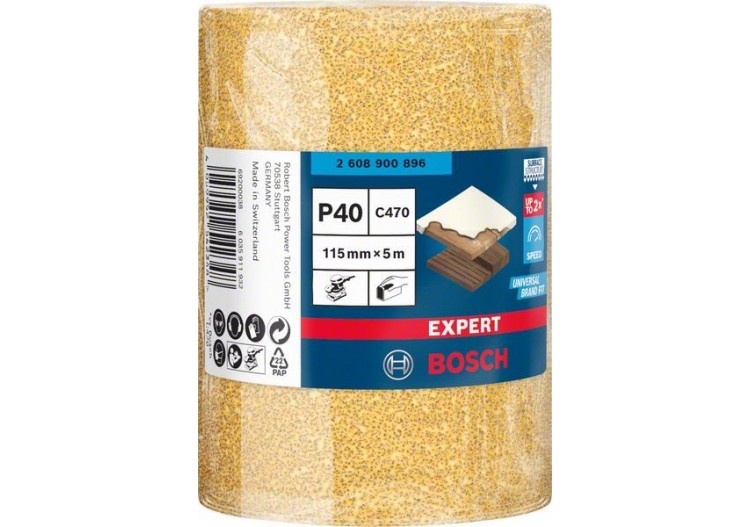 Rouleau abrasif Expert C470 pour ponçage manuel 115 mm, 5 m, G 40 - 2608900896 - Bosch