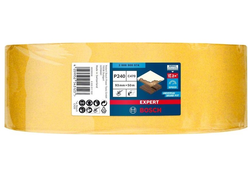Rouleau abrasif Expert C470 pour ponçage manuel 93 mm x 50 m, G 240 - 2608900974 - Bosch Rouleau abrasif Expert C470 pour ponçage manuel 93 mm x 50 m, G 240 - 2608900974 - Bosch