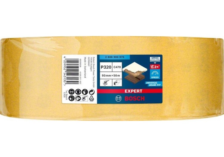 Rouleau abrasif Expert C470 pour ponçage manuel 93 mm x 50 m, G 320 - 2608900975 - Bosch