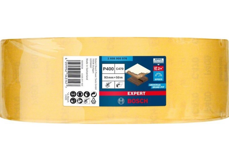 Rouleau abrasif Expert C470 pour ponçage manuel 93 mm x 50 m, G 400 - 2608900976 - Bosch