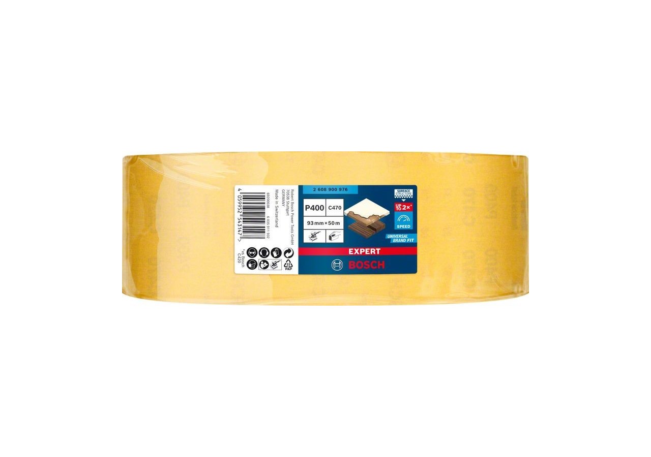 Rouleau abrasif Expert C470 pour ponçage manuel 93 mm x 50 m, G 400 - 2608900976 - Bosch