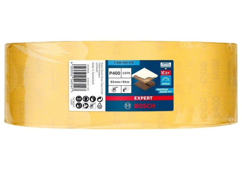 Rouleau abrasif Expert C470 pour ponçage manuel 93 mm x 50 m, G 400 - 2608900976 - Bosch Rouleau abrasif Expert C470 pour ponçage manuel 93 mm x 50 m, G 400 - 2608900976 - Bosch