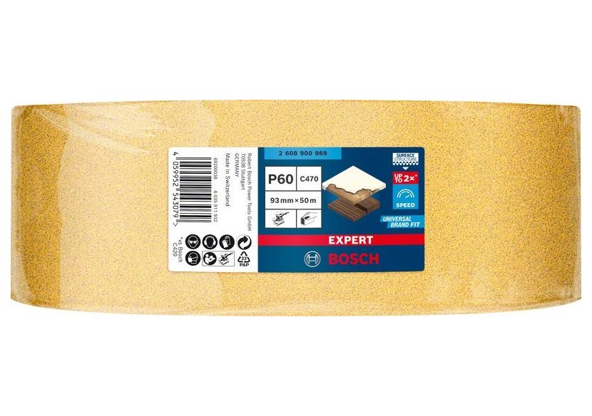Rouleau abrasif Expert C470 pour ponçage manuel 93 mm x 50 m, G 60 - 2608900969 - Bosch Rouleau abrasif Expert C470 pour ponçage manuel 93 mm x 50 m, G 60 - 2608900969 - Bosch
