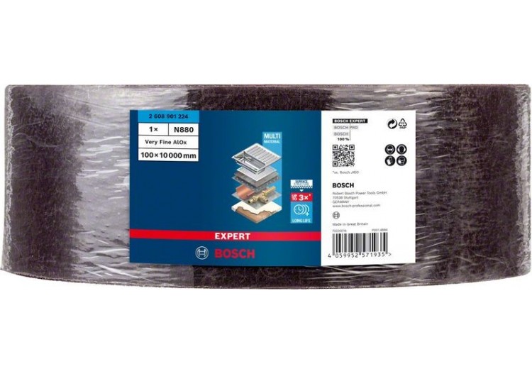 Rouleau de non-tissé Expert N880 100 mm x 10 m, Très Fin A - 2608901224 - Bosch