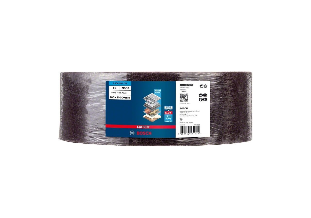 Rouleau de non-tissé Expert N880 100 mm x 10 m, Très Fin A - 2608901224 - Bosch