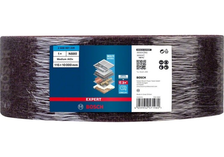 Rouleau de non-tissé Expert N880 115 mm x 10 m, Medium A - 2608901229 - Bosch