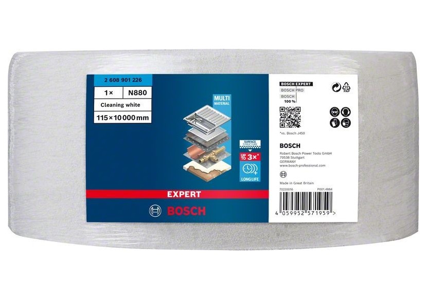 Rouleau de non-tissé Expert N880 115 mm x 10 m, Nettoyage - 2608901226 - Bosch Rouleau de non-tissé Expert N880 115 mm x 10 m, Nettoyage - 2608901226 - Bosch