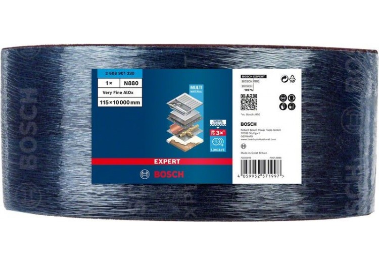 Rouleau de non-tissé Expert N880 115 mm x 10 m, Très Fin A - 2608901230 - Bosch