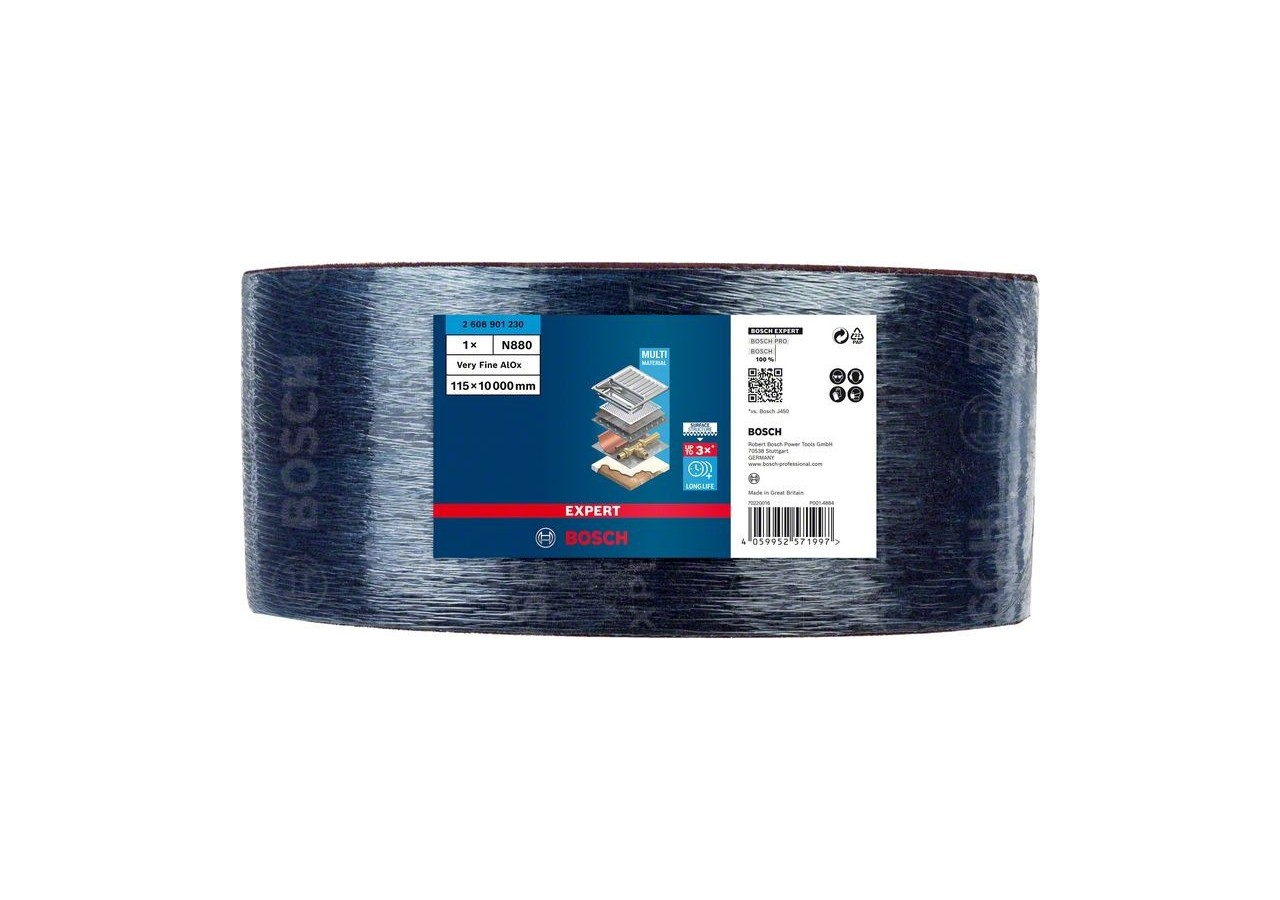 Rouleau de non-tissé Expert N880 115 mm x 10 m, Très Fin A - 2608901230 - Bosch