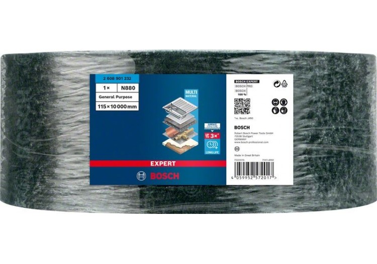 Rouleau de non-tissé Expert N880 115 mm x 10 mm, Tous usages - 2608901232 - Bosch