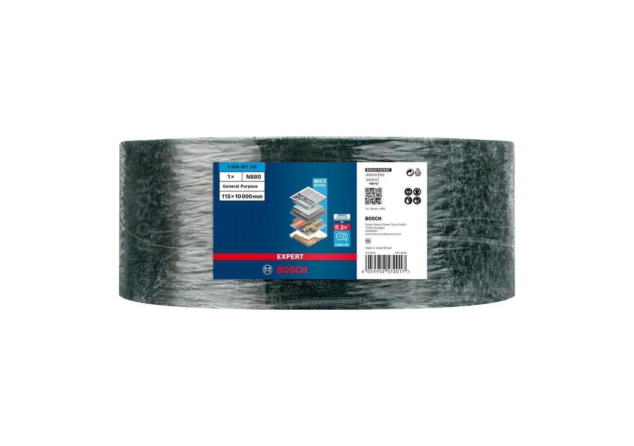 Rouleau de non-tissé Expert N880 115 mm x 10 mm, Tous usages - 2608901232 - Bosch