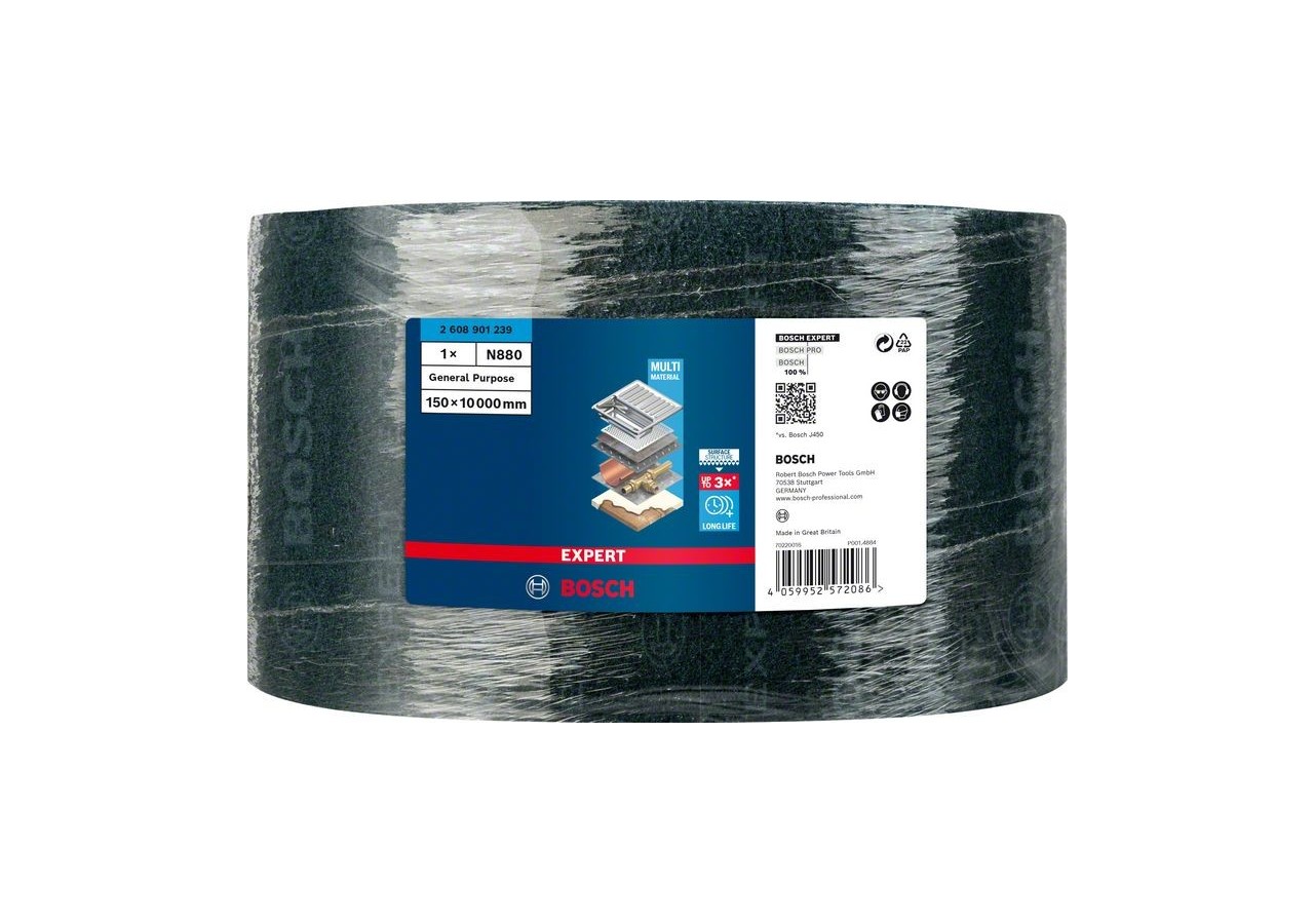 Rouleau de non-tissé Expert N880 150 mm x 10 m, Usage général - 2608901239 - Bosch