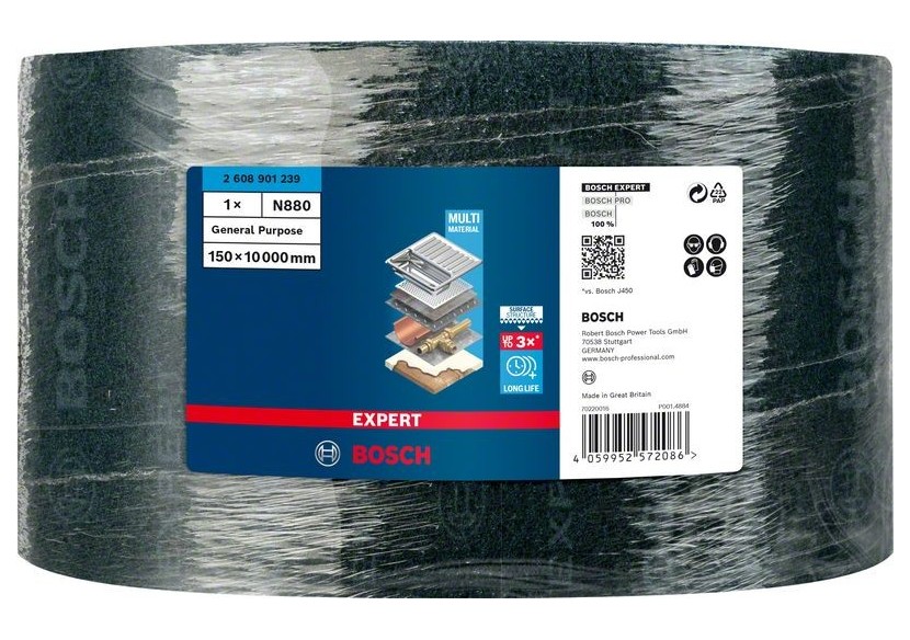 Rouleau de non-tissé Expert N880 150 mm x 10 m, Usage général - 2608901239 - Bosch Rouleau de non-tissé Expert N880 150 mm x 10 m, Usage général - 2608901239 - Bosch
