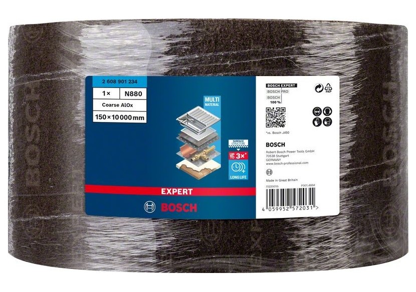Rouleau de non-tissé Expert N880, 150 mm x 10 m, Gros A - 2608901234 - Bosch Rouleau de non-tissé Expert N880, 150 mm x 10 m, Gros A - 2608901234 - Bosch