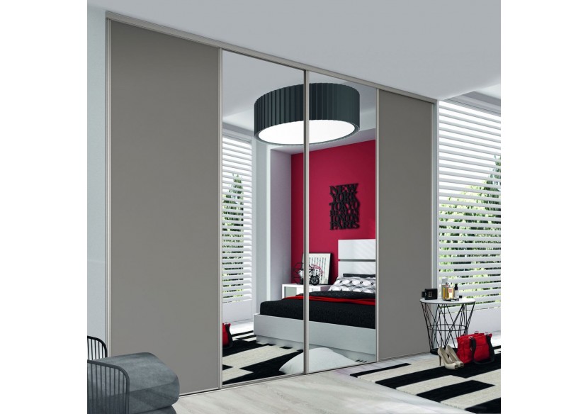 Façade de placard 4 portes coulissante Cha-Cha-Cha mat - Kazed : Confort'Mat