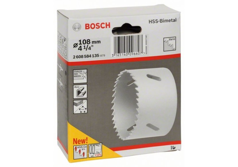 Scie-trépan HSS bimétal pour adaptateur standard 108 mm, 4 1/4" - 2608584135 - Bosch