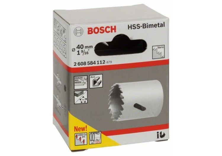 Scie-trépan HSS bimétal pour adaptateur standard 40 mm, 1 9/16" - 2608584112 - Bosch