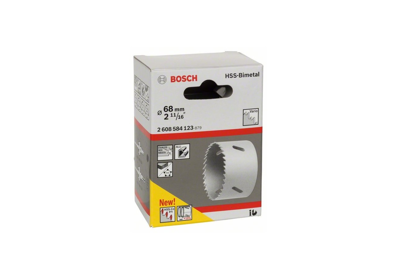 Scie-trépan HSS bimétal pour adaptateur standard 68 mm, 2 11/16" - 2608584123 - Bosch