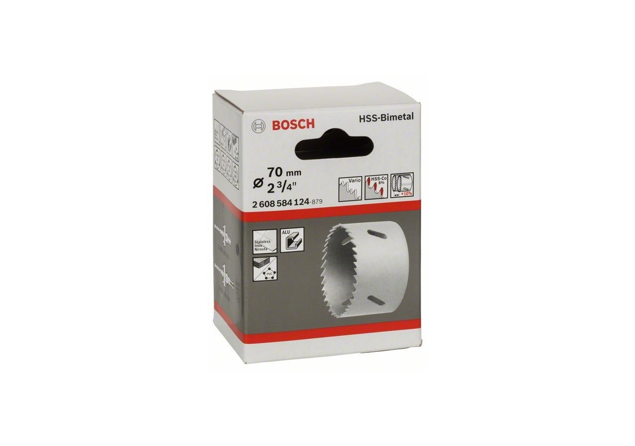 Scie-trépan HSS bimétal pour adaptateur standard 70 mm, 2 3/4" - 2608584124 - Bosch