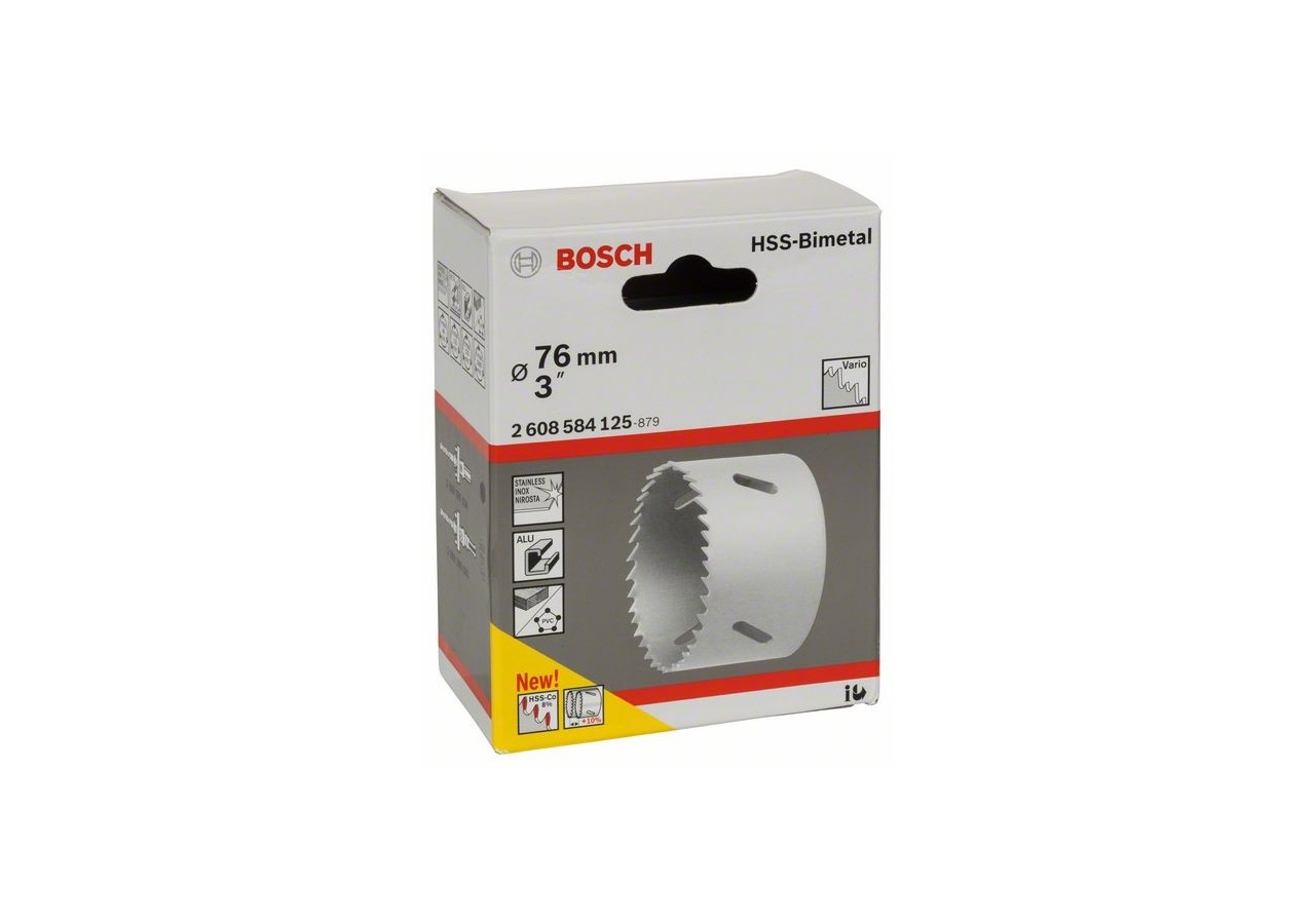 Scie-trépan HSS bimétal pour adaptateur standard 76 mm, 3" - 2608584125 - Bosch