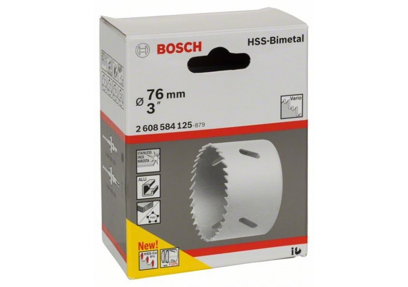 Scie-trépan HSS bimétal pour adaptateur standard 76 mm, 3" - 2608584125 - Bosch