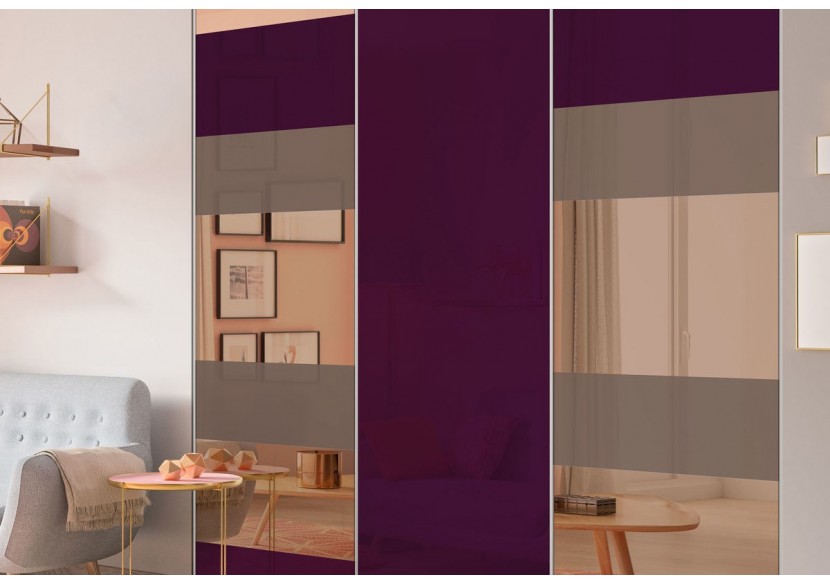 Façade de placard 3 portes coulissante Samantha laqué - Kazed : Confort'Mat