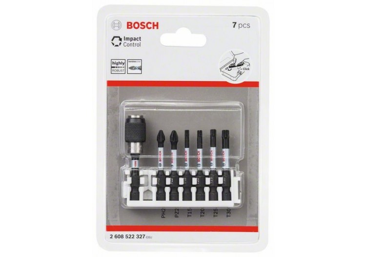 Set d’embouts de vissage Impact Control, 7 pièces  Pack de 7 (index) - 2608522327 - Bosch