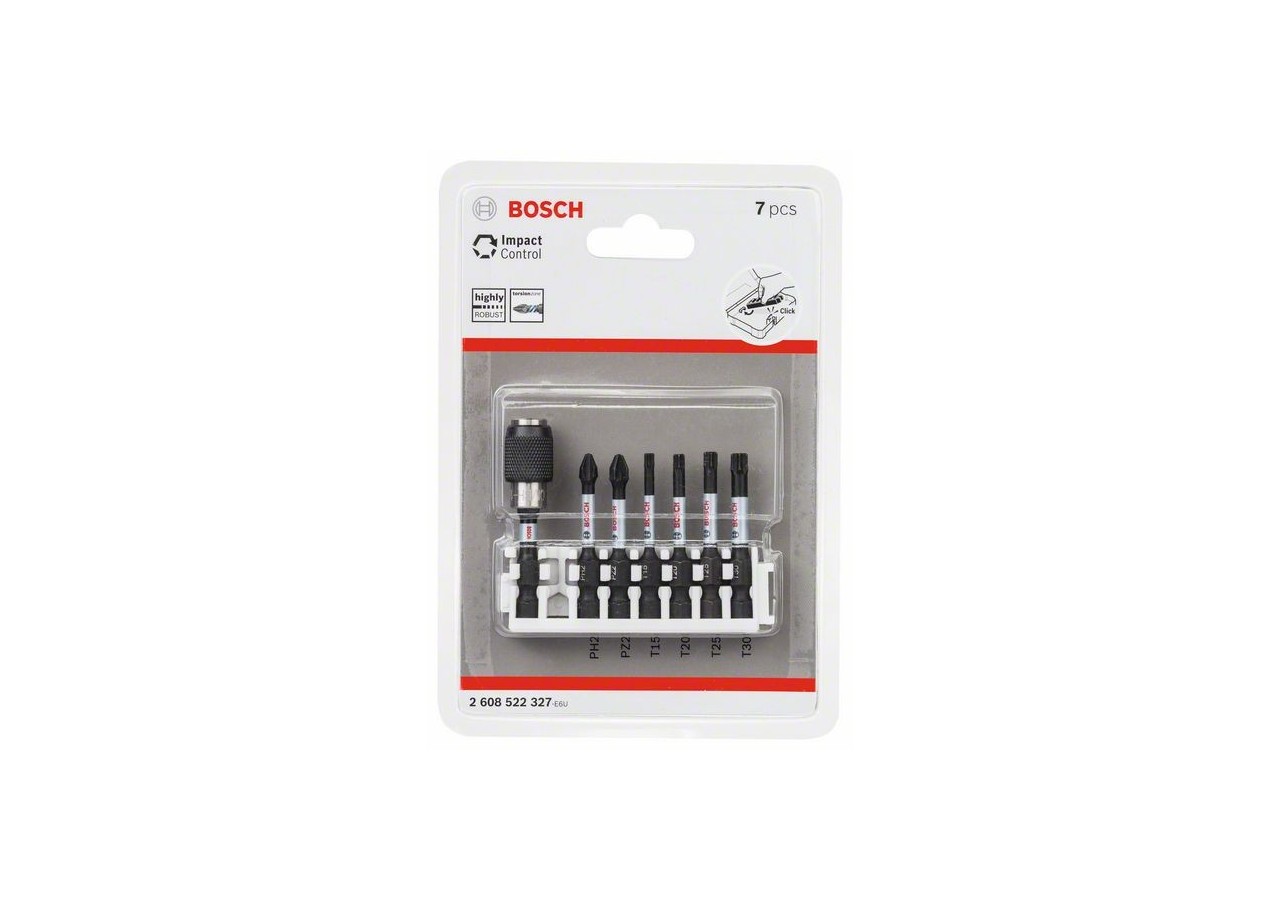 Set d’embouts de vissage Impact Control, 7 pièces  Pack de 7 (index) - 2608522327 - Bosch