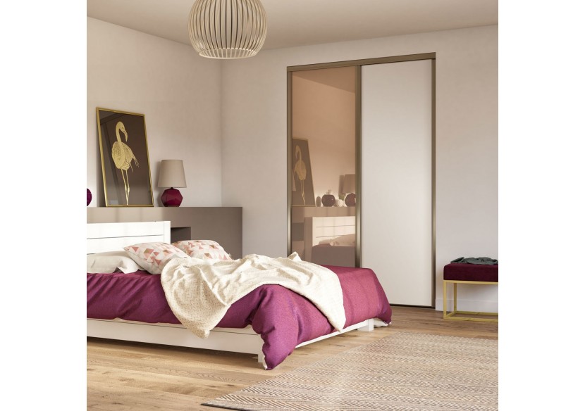 Façade de placard 2 portes coulissante Miranda mat - Kazed : Confort'Mat