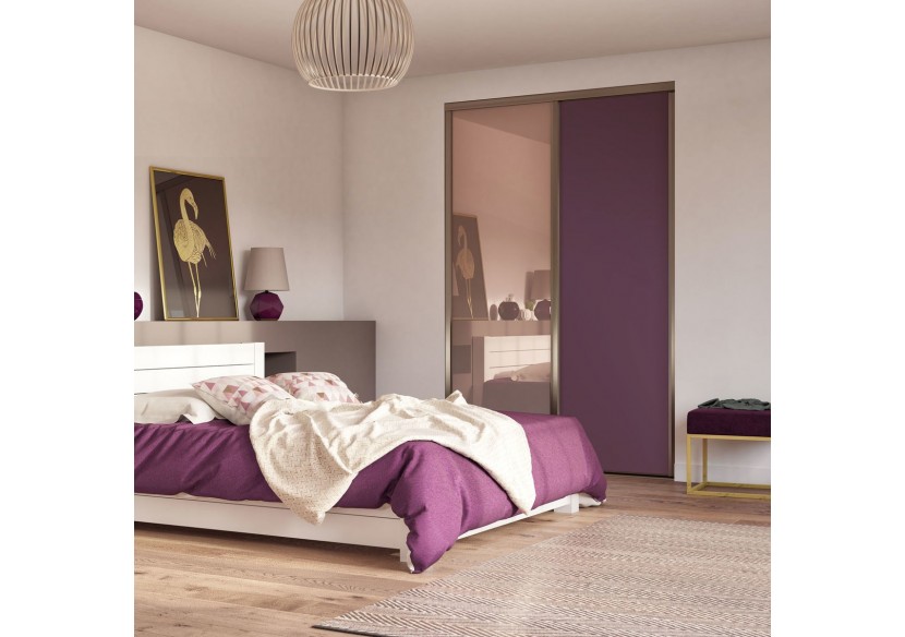 Façade de placard 2 portes coulissante Miranda mat - Kazed : Confort'Mat