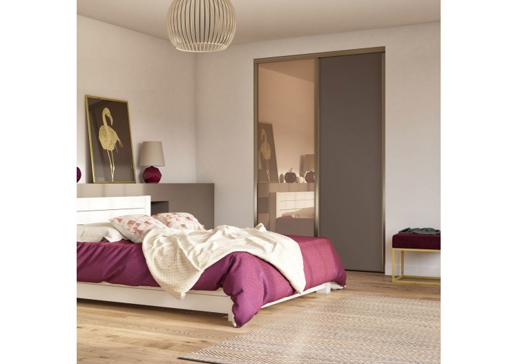 Façade de placard 2 portes coulissante Miranda mat - Kazed : Confort'Mat 2