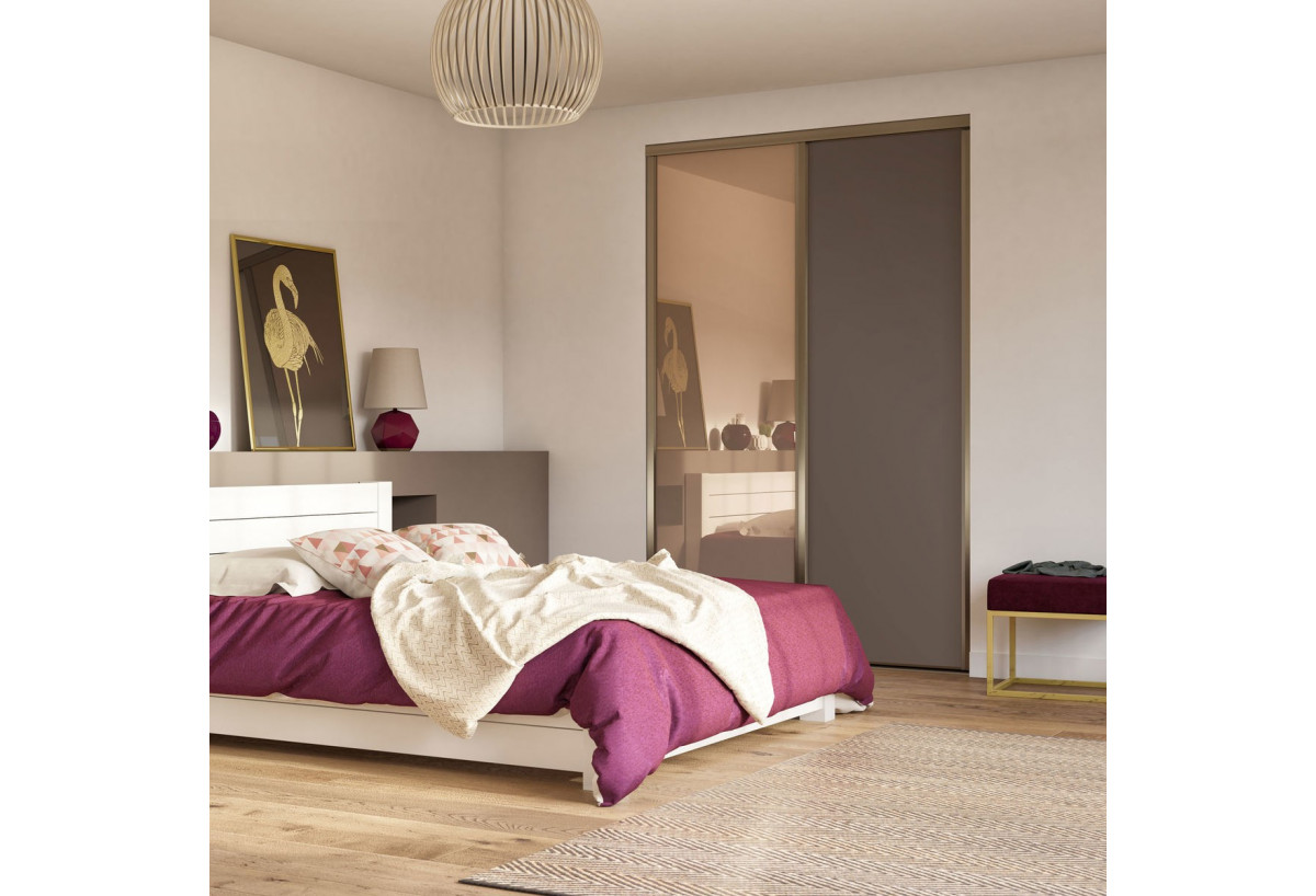 Façade de placard 2 portes coulissante Miranda mat - Kazed : Confort'Mat