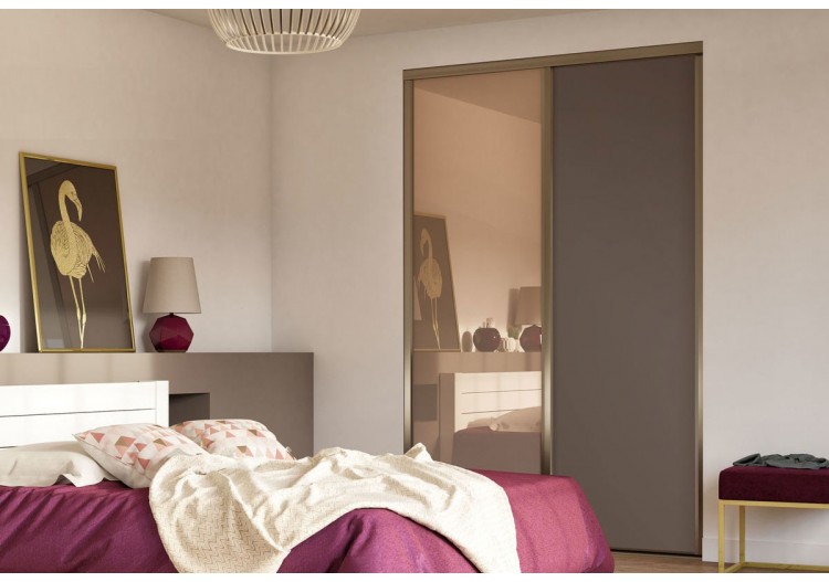 Façade de placard 2 portes coulissante Miranda mat - Kazed : Confort'Mat