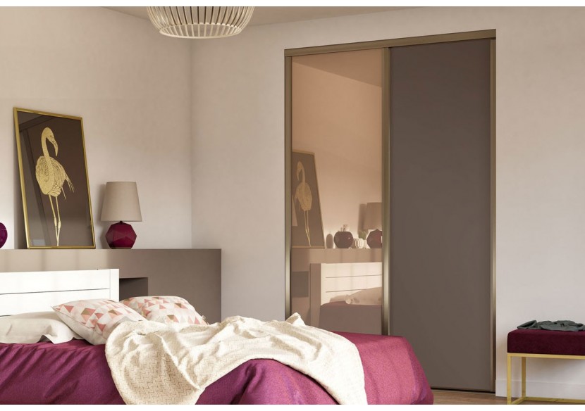 Façade de placard 2 portes coulissante Miranda mat - Kazed : Confort'Mat