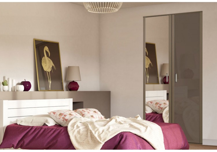 Façade de placard 2 portes pivotante Miranda laqué - Kazed : Confort'Mat