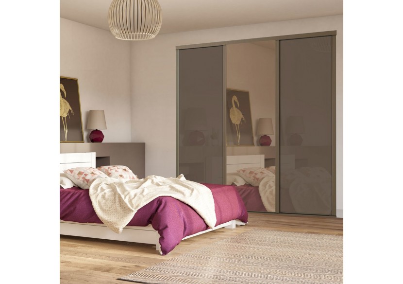 Façade de placard 3 portes coulissante Miranda laqué - Kazed : Confort'Mat