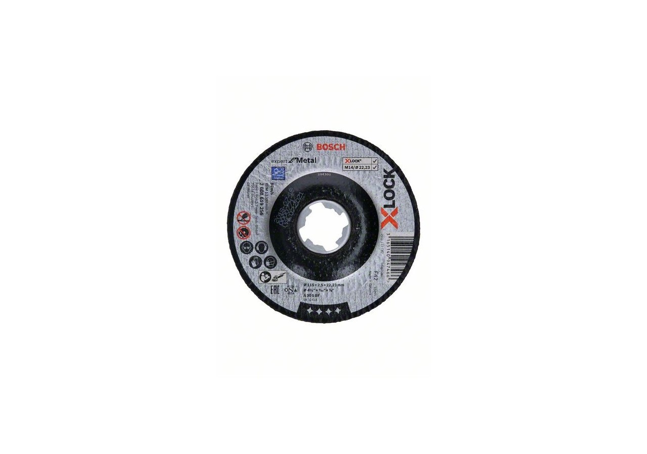 X-LOCK Expert for Metal 115x2,5x22,23 mm à découpe déportée A 30 S BF, 115 mm, 2,5 mm - 2608619256 - Bosch