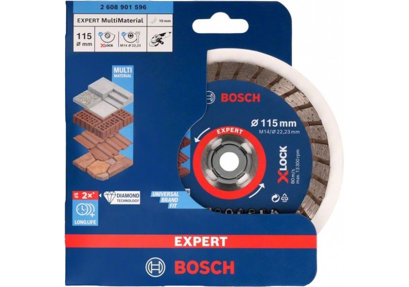 Xlock Disque Diamant pour Multimateriaux Turbo EXPERT 115mm - 2608901596 - Bosch