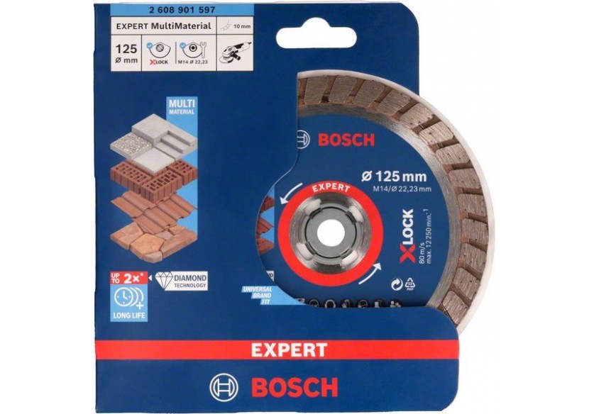 Xlock Disque Diamant pour Multimateriaux Turbo EXPERT 125mm - 2608901597 - Bosch