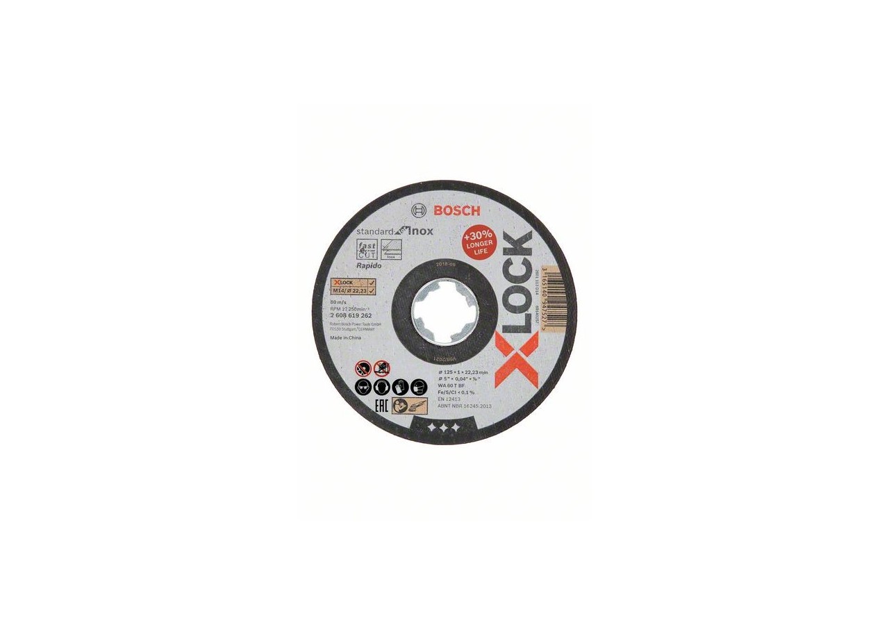 Xlock Disque Std Inox 125x1 Plat - 2608619262 - Bosch