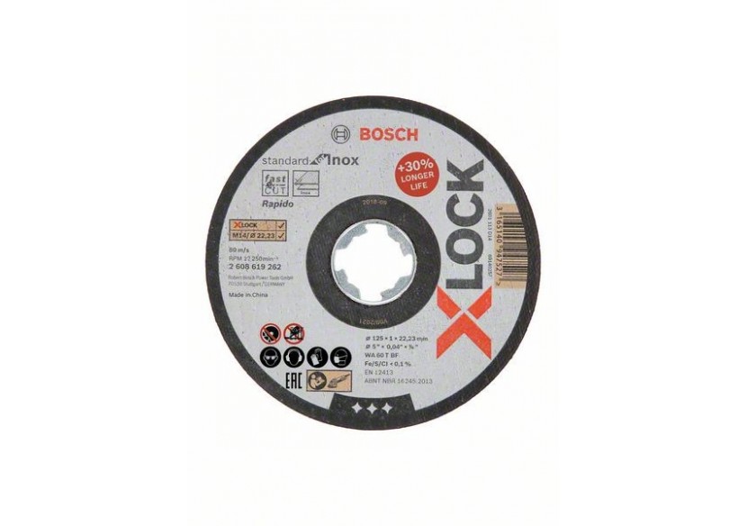 Xlock Disque Std Inox 125x1 Plat - 2608619262 - Bosch