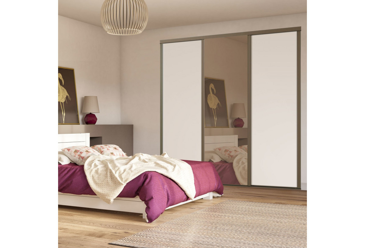 Façade de placard 3 portes coulissante Miranda mat - Kazed : Confort'Mat