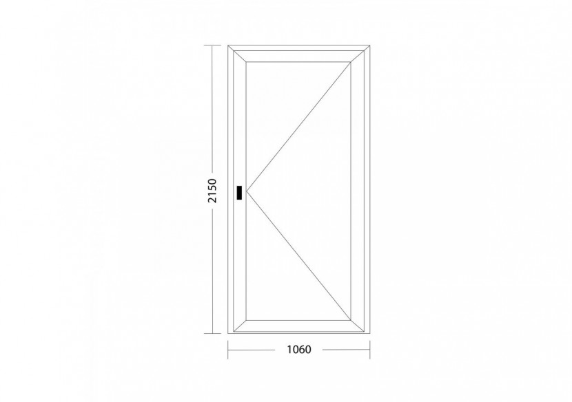 Porte d'entrée PVC blanc vitrée ouvrant droit L 1060mm x H 2150mm