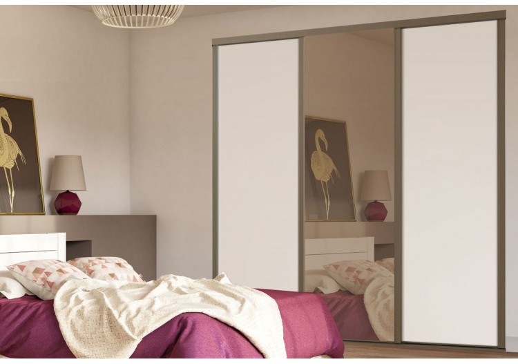 Façade de placard 3 portes coulissante Miranda mat - Kazed : Confort'Mat