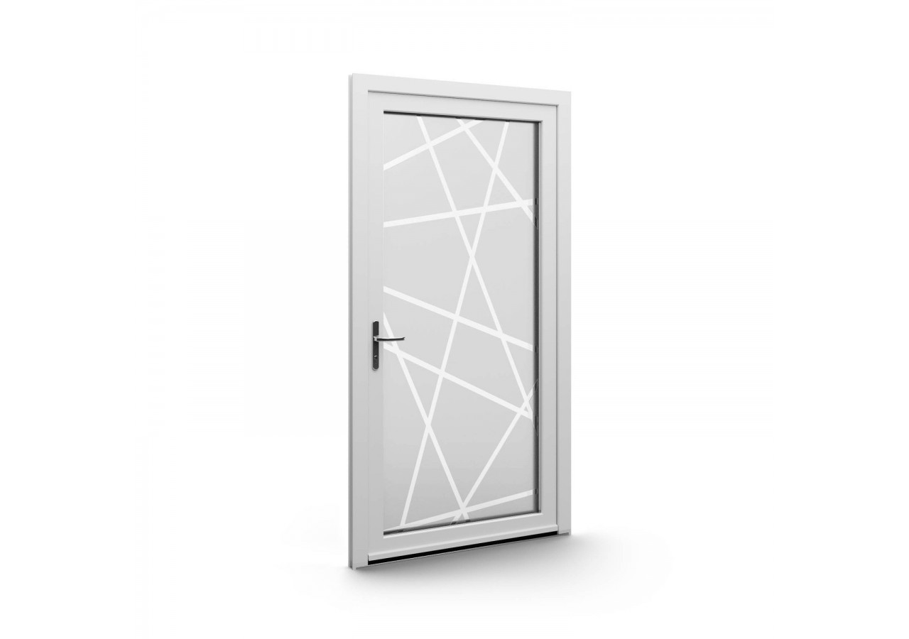 Porte d'entrée PVC blanc vitrée ouvrant gauche L 1060mm x H 2150mm