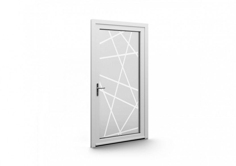 Porte d'entrée PVC blanc vitrée ouvrant gauche L 1060mm x H 2150mm