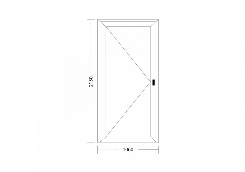 Porte d'entrée PVC blanc vitrée ouvrant gauche L 1060mm x H 2150mm
